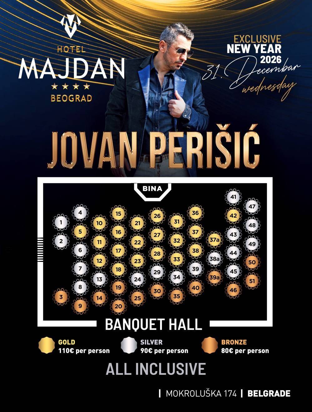 Mapa sedenja - Hotel Majdan Nova godina