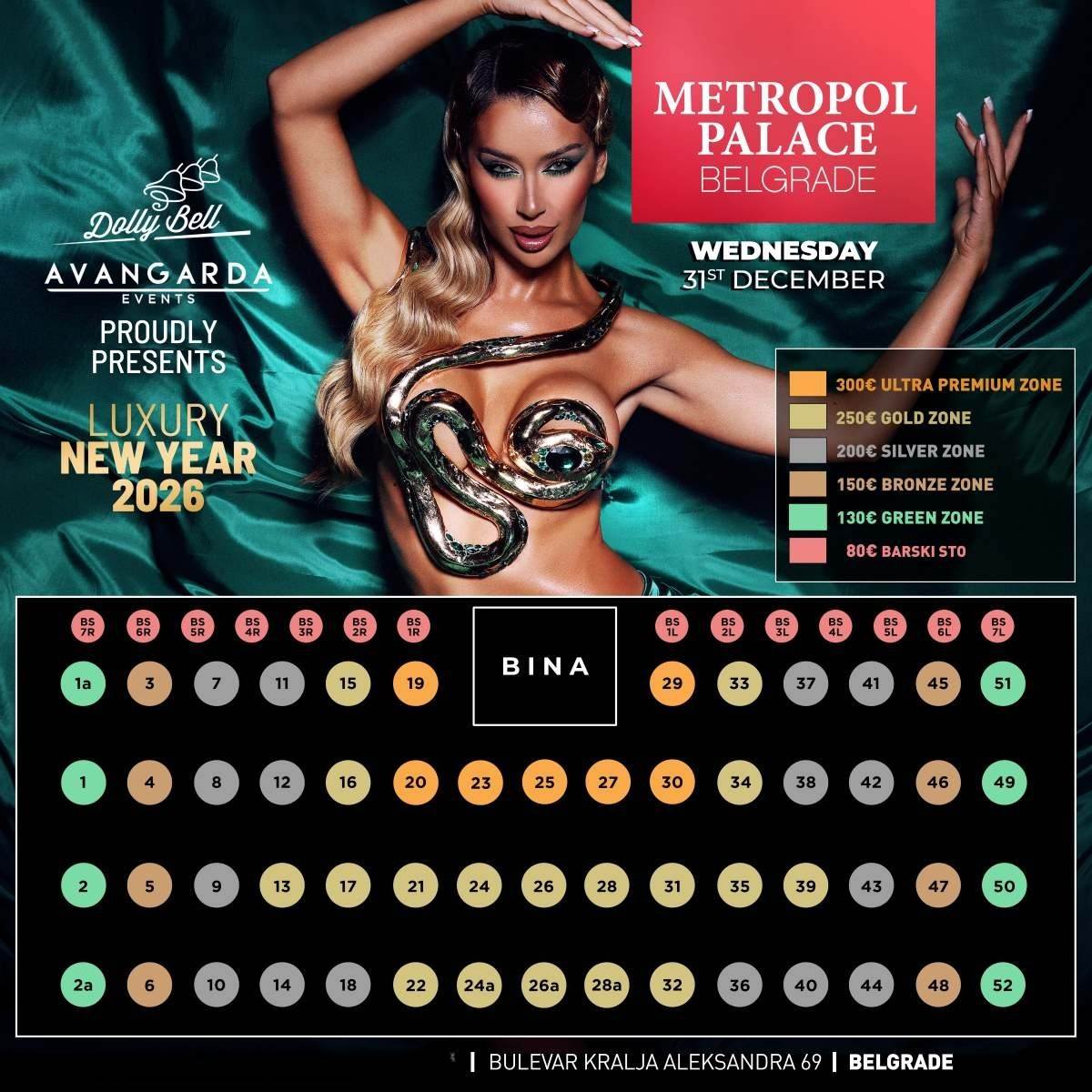 Mapa sedenja - Hotel Metropol Nova godina