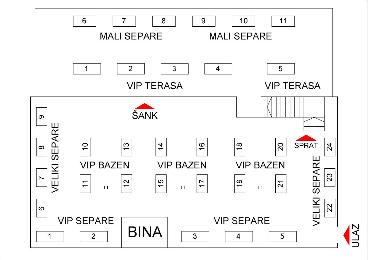 Mapa sedenja - Klub Šuma Nova godina