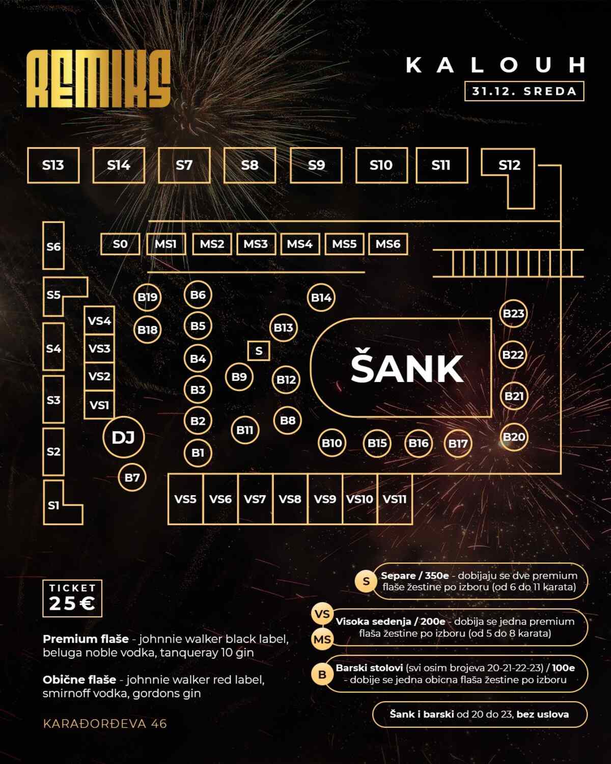 Mapa sedenja - Remiks Nova godina